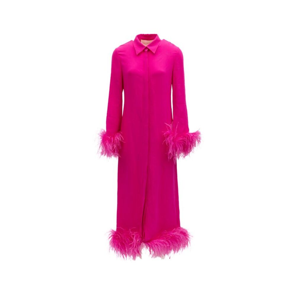 Valentino Garavani Pink Feather Hem Women's Dress